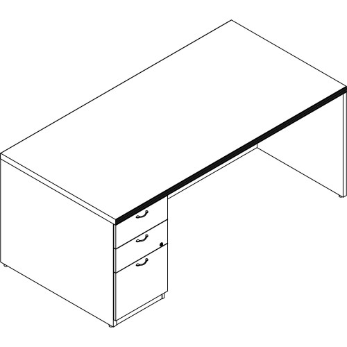 Groupe Lacasse Left Single Pedestal Desk - 2-Drawer (71DUF3672SG)
