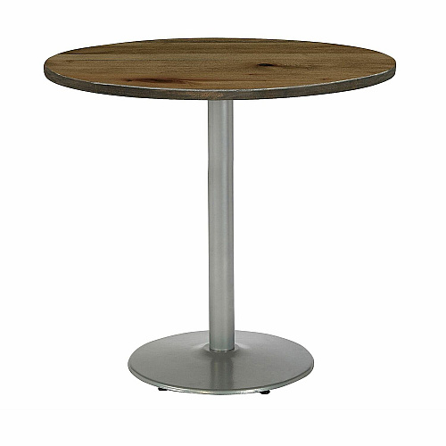 KFI 30" Round Vintage Wood Bistro Table Round Top - 30" Height - Assembly Required - Natural - Vintage Wood - 1 Each (30R917SL38LN)