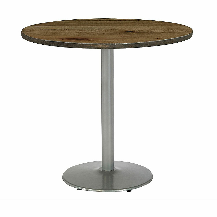 KFI 30" Round Vintage Wood Bistro Table Round Top - 30" Height - Assembly Required - Natural - Vintage Wood - 1 Each (30R917SL38LN)