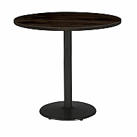 KFI 42" Round Vintage Wood Bistro Table Round Top - 42" Height - Assembly Required - Espresso - Vintage Wood - 1 Each (42R922BK38LE)