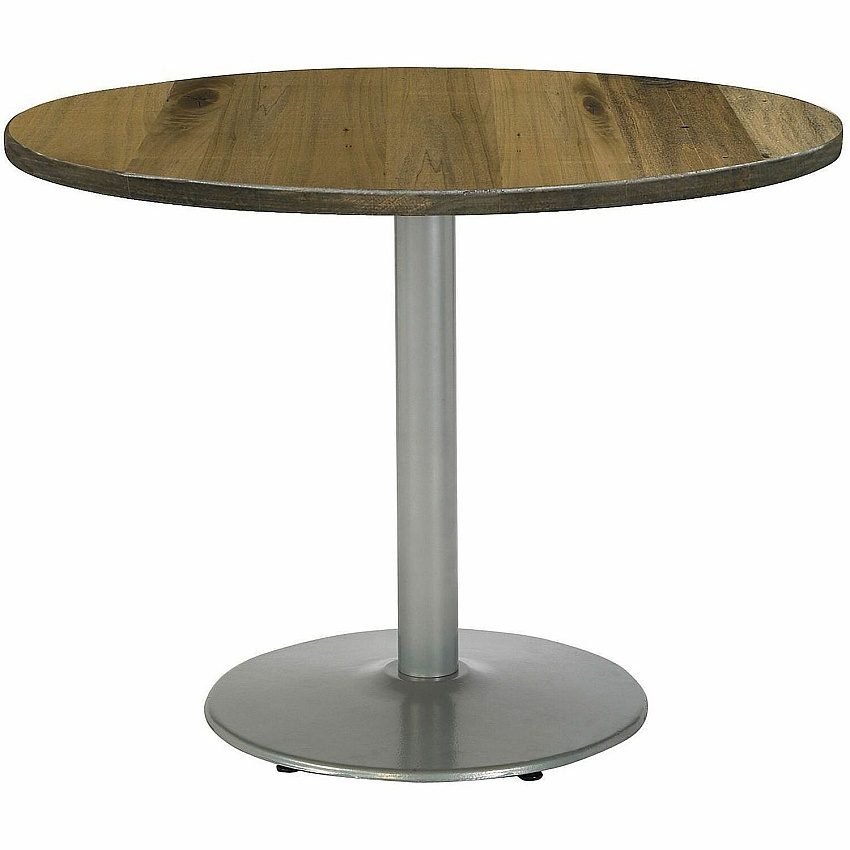 KFI 30" Round Vintage Wood Top Table Natural Round Top x 30" Table Top Diameter - Assembly Required - Vintage Wood Top Material - 1 Each (30R917SLLTN)