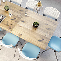 KFI 36" Square Wood Pedestal Table Barnwood Square Top - Pedestal Base - Assembly Required - Vintage Wood Top Material - 1 Each (36S922BKLTB)