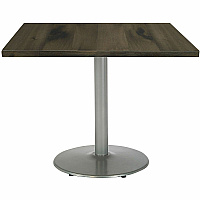 KFI 30" Square Wood Pedestal Table Barnwood Square Top - Pedestal Base - Assembly Required - Vintage Wood Top Material - 1 Each (30S917SLLTB)