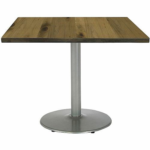 KFI 30" Square Wood Pedestal Table Natural Square Top - Pedestal Base - Assembly Required - Vintage Wood Top Material - 1 Each (30S917SLLTN)