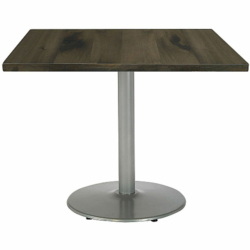 KFI 42" Square Wood Pedestal Table Barnwood Square Top - Pedestal Base - Assembly Required - Vintage Wood Top Material - 1 Each (42S922SLLTB)