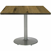 KFI 42" Square Wood Pedestal Table Natural Square Top - Pedestal Base - Assembly Required - Vintage Wood Top Material - 1 Each (42S922SLLTN)