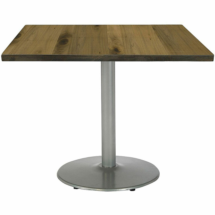 KFI 42" Square Wood Pedestal Table Natural Square Top - Pedestal Base - Assembly Required - Vintage Wood Top Material - 1 Each (42S922SLLTN)