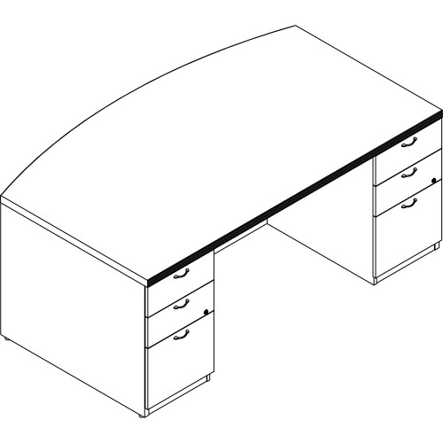 Lacasse Double Pedestal Bow Front Desk (71KUF4272UAG)