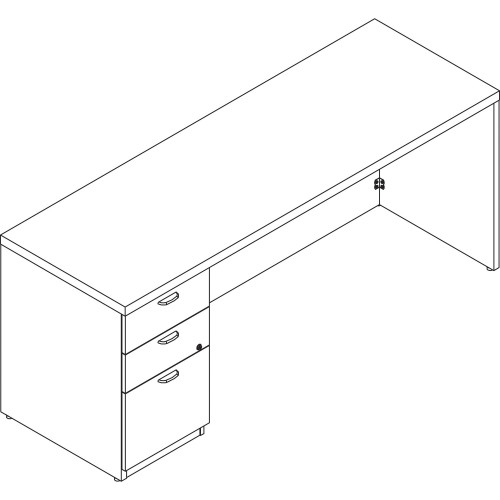 Groupe Lacasse Left Single Pedestal Credenza - 2-Drawer (71DUF2072SG)