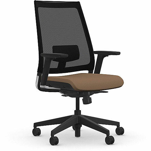 9 to 5 Seating Luna 3460 Task Chair Latte Seat Color - Foam Seat Material - Black Back Color - Mesh Back Material - 5-star Base - 1 Each (3460Y3A45BLA)