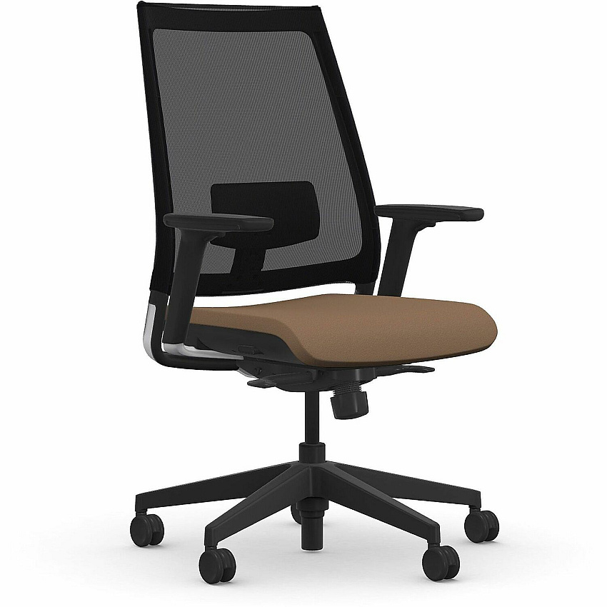 9 to 5 Seating Luna 3460 Task Chair Latte Seat Color - Foam Seat Material - Black Back Color - Mesh Back Material - 5-star Base - 1 Each (3460Y3A45BLA)