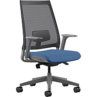 9 to 5 Seating Luna 3460 Task Chair Blue Seat Color - Foam Seat Material - Gray Back Color - Mesh Back Material - 5-star Base - 1 Each (3460Y3A45GBU)