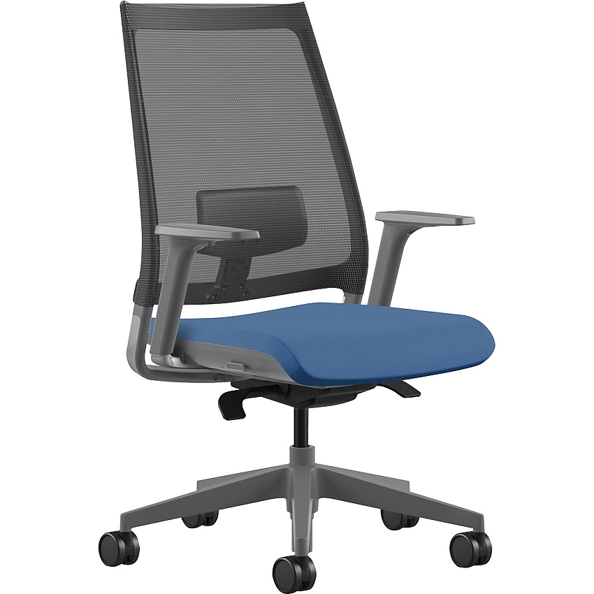 9 to 5 Seating Luna 3460 Task Chair Blue Seat Color - Foam Seat Material - Black Back Color - Mesh Back Material - 5-star Base - 1 Each (3460Y3A45BBU)