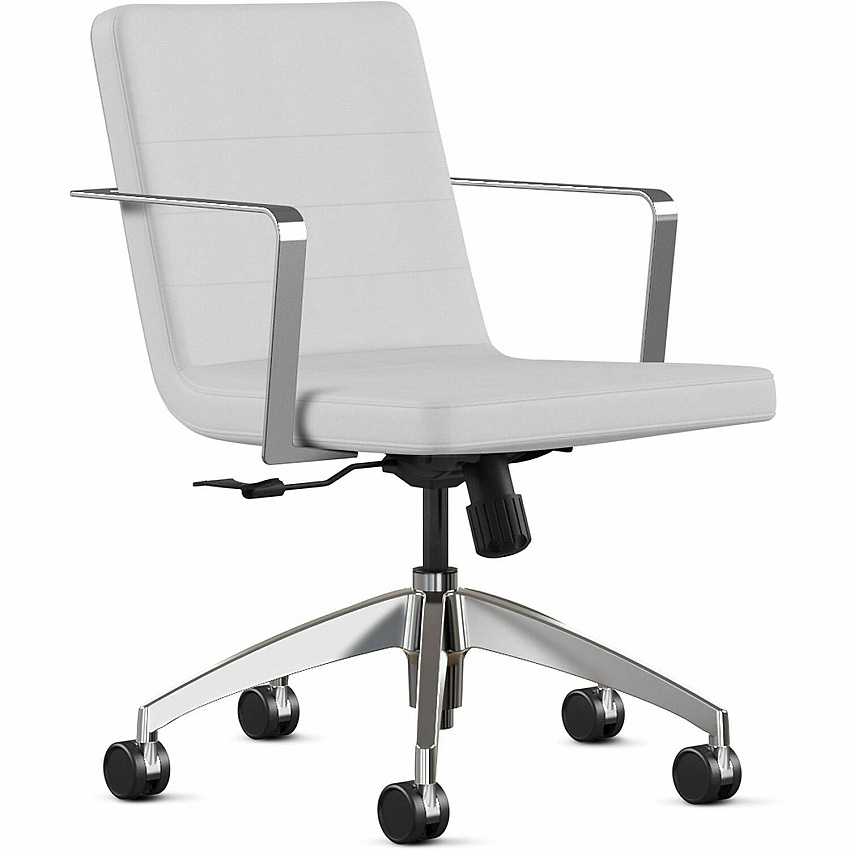 9 to 5 Seating 2450 Executive Mid-Back Task Chair White Seat Color - Foam Seat Material - White Back Color - Foam Back Material - 5-star Base - 1 Each (2450S3A24A02)