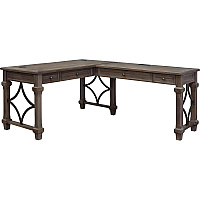 Martin Carson Open L Desk with Open Right Return, Power with AC and USB Finish: Weathered Dove - 1 Each (IMCA386RRR)