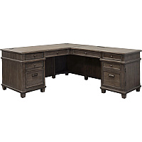 Martin Carson L Desk with Right Return, Pencil, Utility and File Drawers Finish: Weathered Dove - 1 Each (IMCA684RRR)