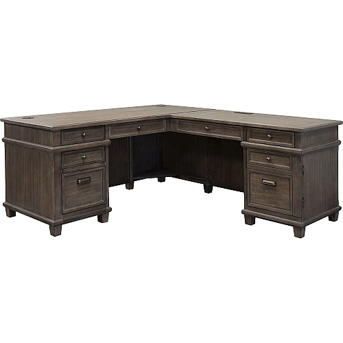 Martin Carson L Desk with Right Return, Pencil, Utility and File Drawers Finish: Weathered Dove - 1 Each (IMCA684RRR)