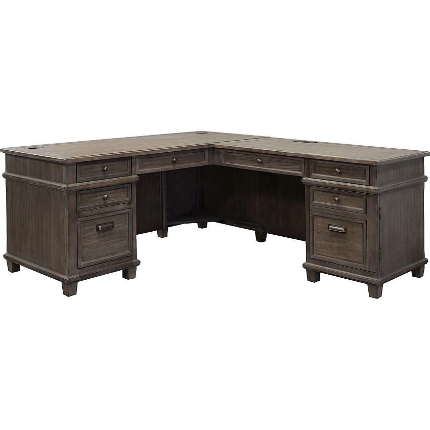 Martin Carson L Desk with Right Return, Pencil, Utility and File Drawers Finish: Weathered Dove - 1 Each (IMCA684RRR)