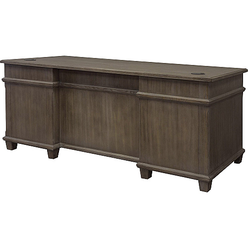 Martin Carson Double Pedestal Desk - 7-Drawer Total Drawer(s): 7 - Double Pedestal - Material: Veneer, Solid Lumber - Finish: Weathered Dove - 1 Each (IMCA680)
