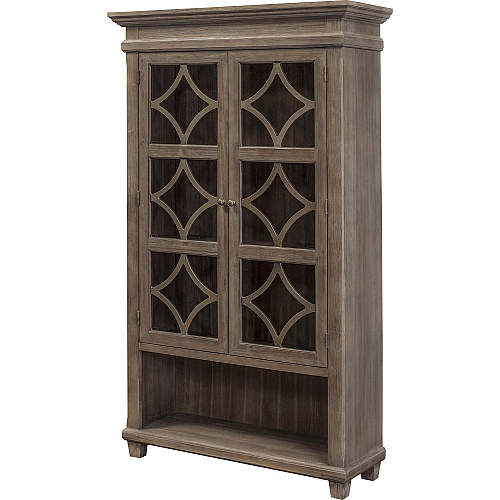 Martin Carson Glass Display Case 2 Door(s) - 3 Shelve(s) - 2 Adjustable Shelf(ves) - Material: Solid Lumber, Veneer - Finish: Weathered Dove - 1 Each (IMCA4270)
