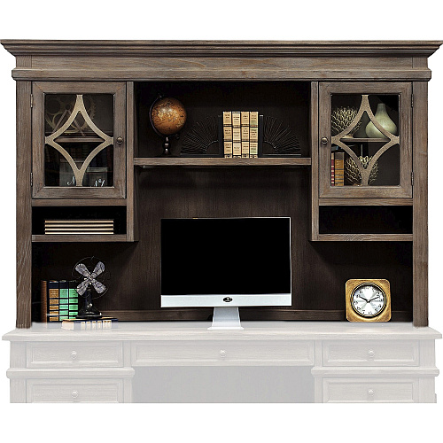 Martin Carson Hutch 2 Door(s) - 3 Shelve(s) - 2 Adjustable Shelf(ves) - Material: Solid Lumber, Veneer - Finish: Weathered Dove - 1 Each (IMCA682)