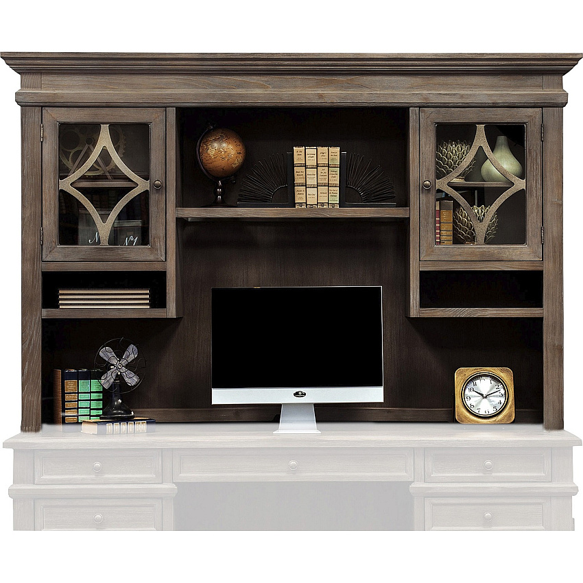 Martin Carson Hutch 2 Door(s) - 3 Shelve(s) - 2 Adjustable Shelf(ves) - Material: Solid Lumber, Veneer - Finish: Weathered Dove - 1 Each (IMCA682)