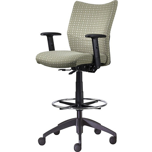 9 to 5 Seating Drafting Stool with Posture Back Control, Armless Dove Seat Color - Foam Seat Material - Dove Back Color - Foam Back Material - 5-star Base - 1 Each (2366P1001DO)