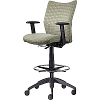 9 to 5 Seating Drafting Stool With Posture Back Control,Adjustable Height Arm Onyx Seat Color - Foam Seat Material - Onyx Back Color - Foam Back Material - 5-star Base - 1 Each (2366P1A8B1ON)