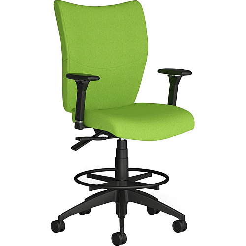 9 to 5 Seating Drafting Stool With Posture Back Control,Adjustable Height Arm Blue Seat Color - Foam Seat Material - Blue Back Color - Foam Back Material - 5-star Base - 1 Each (2366P1A8B1BU)