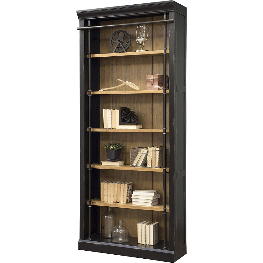 Martin Bookcase 5 Shelve(s) - 4 Adjustable Shelf(ves) - Finish: Aged Ebony, Warm Honey - Adjustable Shelf - For Home, Office, Library, Book - 1 Each (IMTE4094)