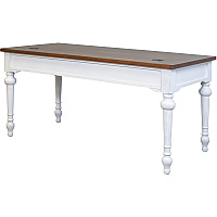 Martin Writing Desk, Drop Front Pencil Drawer, 2 Grommets Total Drawer(s): 1 - Finish: Weathered Wire Brushed Chalk - Rustic Knotty Cherry Table Top - 1 Each (IMDU686)