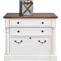 Martin Lateral File - 3-Drawer Total Drawer(s): 3 - Finish: Weathered Wire Brushed Chalk - Rustic Knotty Cherry Table Top - 1 Each (IMDU455)