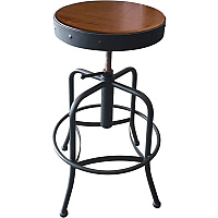 Holland Bar Stools 910 Black Wrinkle Industrial Adjustable Stool Black Seat Color - Vinyl Seat Material - Black Frame Color - Tubular Steel Frame Material - Four-legged Base - Clearcoat - 1 Each (910CLBLKVNYL)