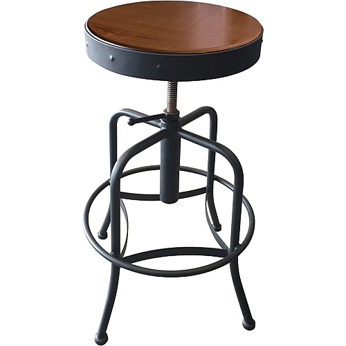 Holland Bar Stools 910 Black Wrinkle Industrial Adjustable Stool Black Seat Color - Vinyl Seat Material - Black Frame Color - Tubular Steel Frame Material - Four-legged Base - Clearcoat - 1 Each (910CLBLKVNYL)