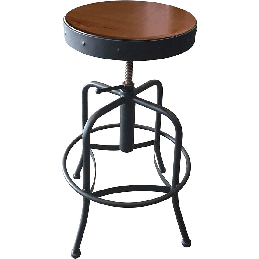 Holland Bar Stools 910 Black Wrinkle Industrial Adjustable Stool Black Seat Color - Vinyl Seat Material - Black Frame Color - Tubular Steel Frame Material - Four-legged Base - Clearcoat - 1 Each (910CLBLKVNYL)
