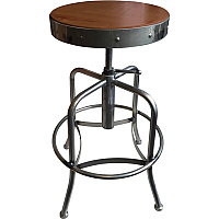 Holland Bar Stools 910 Clear Coat Industrial Adjustable Stool Black Seat Color - Vinyl Seat Material - Tubular Steel Frame Material - Four-legged Base - Black - 1 Each (910BWBLKVNYL)