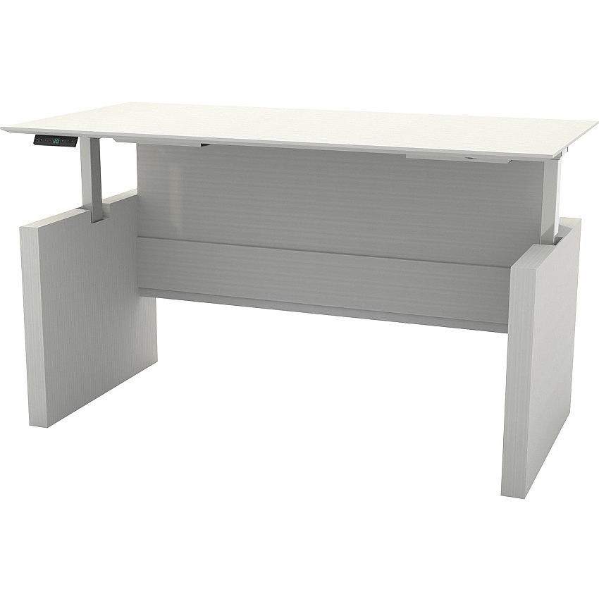 Safco Medina Height-Adjustable 72" Straight Height Adjustable Desk 49.2" Height x 72" Width x 36" Depth, 1" Thickness Work Surface - Beveled Edge - Material: Laminate - Finish: Textured Sea Salt - For Conference Room, Reception Area, Office  (MNDSHA72TSS)