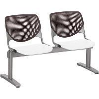 KFI Kool 2 Seat Beam Chair White Seat Color - Polypropylene Seat Material - Brownstone Back Color - Polypropylene, Aluminum Alloy Back Material - Powder Coated Silver Frame Color - Tubular Steel Frame Material - 1 Each (2300BEAM2188)