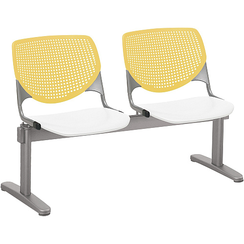 KFI Kool 2 Seat Beam Chair White Seat Color - Polypropylene Seat Material - Yellow Back Color - Polypropylene, Aluminum Alloy Back Material - Powder Coated Silver Frame Color - Tubular Steel Frame Material - 1 Each (2300BEAM2128)