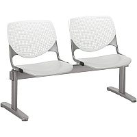 KFI Kool 2 Seat Beam Chair Light Gray Seat Color - Polypropylene Seat Material - White Back Color - Polypropylene, Aluminum Alloy Back Material - Powder Coated Silver Frame Color - Tubular Steel Frame Material - 1 Each (2300BEAM2813)