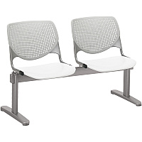 KFI Kool 2 Seat Beam Chair White Seat Color - Polypropylene Seat Material - Light Gray Back Color - Polypropylene, Aluminum Alloy Back Material - Powder Coated Silver Frame Color - Tubular Steel Frame Material - 1 Each (2300BEAM2138)