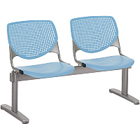 KFI Kool 2 Seat Beam Chair Sky Blue Seat Color - Polypropylene Seat Material - Sky Blue Back Color - Polypropylene, Aluminum Alloy Back Material - Powder Coated Silver Frame Color - Tubular Steel Frame Material - 1 Each (2300BEAM2P35)