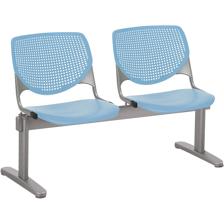 KFI Kool 2 Seat Beam Chair Sky Blue Seat Color - Polypropylene Seat Material - Sky Blue Back Color - Polypropylene, Aluminum Alloy Back Material - Powder Coated Silver Frame Color - Tubular Steel Frame Material - 1 Each (2300BEAM2P35)