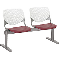 KFI Kool 2 Seat Beam Chair Burgundy Seat Color - Polypropylene Seat Material - White Back Color - Polypropylene, Aluminum Alloy Back Material - Powder Coated Silver Frame Color - Tubular Steel Frame Material - 1 Each (2300BEAM287)