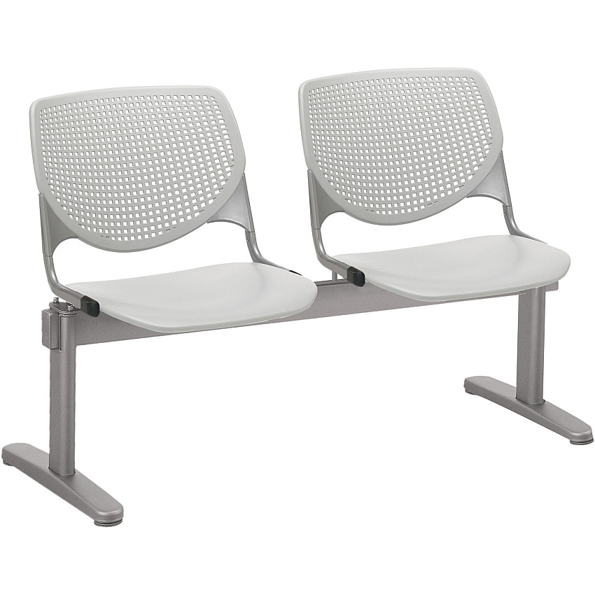 KFI Kool 2 Seat Beam Chair Light Gray Seat Color - Polypropylene Seat Material - Light Gray Back Color - Polypropylene, Aluminum Alloy Back Material - Powder Coated Silver Frame Color - Tubular Steel Frame Material - 1 Each (2300BEAM2P13)