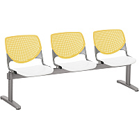 KFI Kool 3 Seat Beam Chair White Seat Color - Polypropylene Seat Material - Yellow Back Color - Polypropylene, Aluminum Alloy Back Material - Powder Coated Silver Frame Color - Tubular Steel Frame Material - 1 Each (2300BEAM3128)