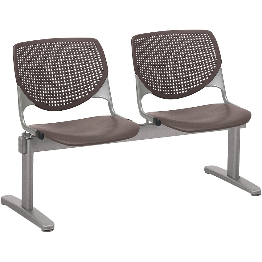 KFI Kool 2 Seat Beam Chair Brownstone Seat Color - Polypropylene Seat Material - Brownstone Back Color - Polypropylene, Aluminum Alloy Back Material - Powder Coated Silver Frame Color - Tubular Steel Frame Material - 1 Each (2300BEAM2P18)