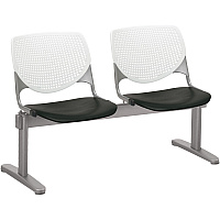 KFI Kool 2 Seat Beam Chair Black Seat Color - Polypropylene Seat Material - White Back Color - Polypropylene, Aluminum Alloy Back Material - Powder Coated Silver Frame Color - Tubular Steel Frame Material - 1 Each (2300BEAM2810)