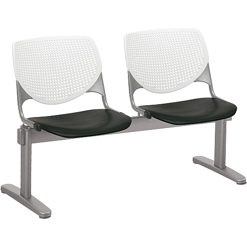 KFI Kool 2 Seat Beam Chair Black Seat Color - Polypropylene Seat Material - White Back Color - Polypropylene, Aluminum Alloy Back Material - Powder Coated Silver Frame Color - Tubular Steel Frame Material - 1 Each (2300BEAM2810)