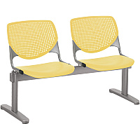 KFI Kool 2 Seat Beam Chair Yellow Seat Color - Polypropylene Seat Material - Yellow Back Color - Polypropylene, Aluminum Alloy Back Material - Powder Coated Silver Frame Color - Tubular Steel Frame Material - 1 Each (2300BEAM2P12)